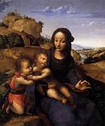 YANEZ DE LA ALMEDINA, Fernando Madonna and Child with Infant St John oil painting artist